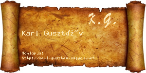 Karl Gusztáv névjegykártya